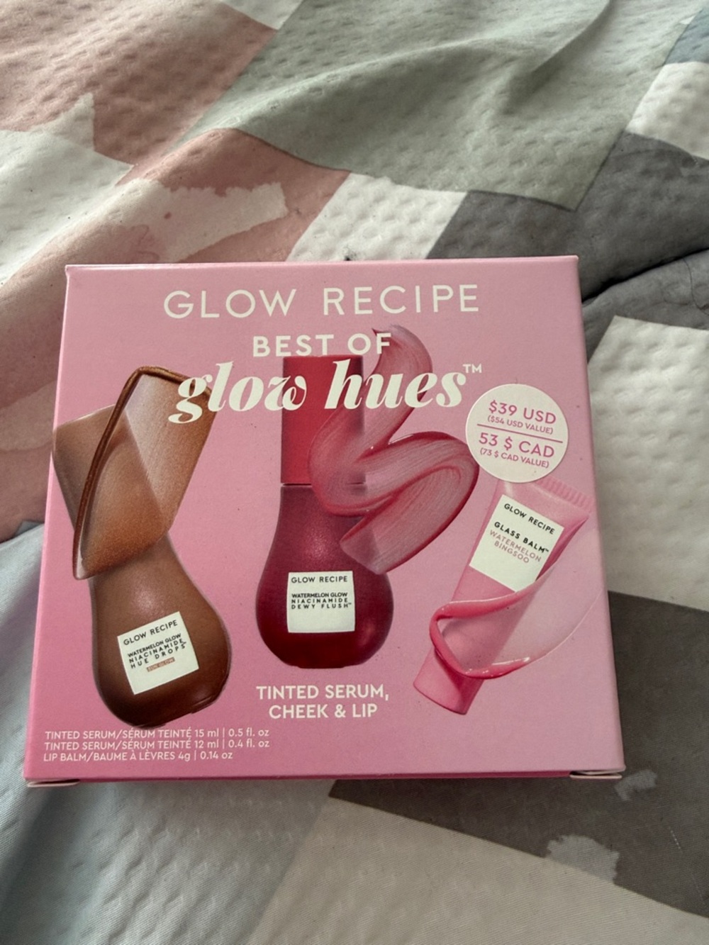 Glow Recipe Glow Hues Set Niacinamide Hue Drops + Dewy Flush + Lip Balm NEW